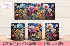 3D floral mug wrap designs for sublimation | paper flowers Product Image 4