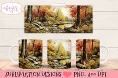 Watercolor fall landscape designs for 11oz mug sublimation Product Image 5