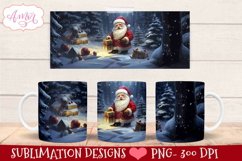 Bundle of 6 Santa mug templates PNG for Christmas Product Image 4