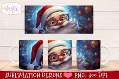 Santa mug PNG template for sublimation | Christmas mug PNG Product Image 1