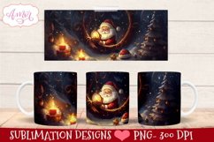 Bundle of 6 Santa mug templates PNG for Christmas Product Image 6