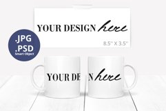 11oz Mug mockup Wrap on 2 two mugs & Mug wrap sample mockup Product Image 1