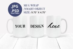 15oz Mug mockup Full Wrap, 3 mugs Mockup PSD transparent PNG Product Image 3