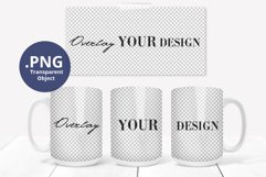 15oz Mug mockup Full Wrap & Mug wrap sample, transparent PNG Product Image 3