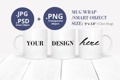 12oz Mug mockup Full Wrap, 3 mugs Mockup PSD transparent PNG Product Image 1