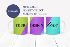 12oz Mug mockup Full Wrap, 3 mugs Mockup PSD transparent PNG Product Image 3