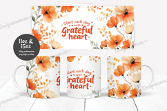 Watercolor floral with positive quote mug sublimation design Product Image 1