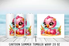 Summer cartoon Tumbler Wrap|PNG, 20 oz. Product Image 5