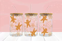 Christmas Gingerbread SVG PNG 16 oz Libbey Glass Can Wrap Product Image 3