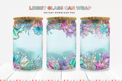 Under The Sea Libbey Glass Can Sublimation PNG Product Image 1