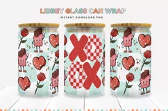 Retro Valentines Day XOXO Libbey Can Tumbler Sublimation Product Image 1