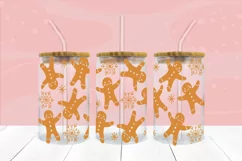 Christmas Gingerbread SVG PNG 16 oz Libbey Glass Can Wrap Product Image 3