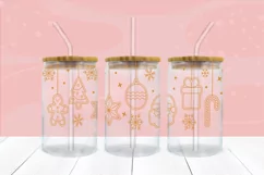 Christmas Baubles SVG PNG 16 oz Libbey Glass Can Wrap Product Image 3