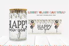 Happy New Year Libbey Glass Sublimation Wrap PNG Product Image 2