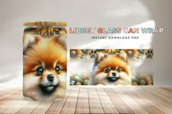 Pomeranian Libbey Glass Can Wrap, Dog Sunflower PNG Product Image 2