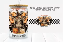 Scarecrow Kisses Halloween 16 oz Glass Can Sublimation Wrap Product Image 2