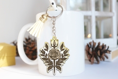 Gothic Flower Keychain Laser Engraving PNG. Product Image 2
