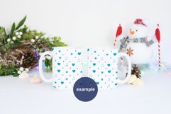Two 15oz Christmas Mugs Mockup PSD,Double Mugs Mockup Winter Product Image 2