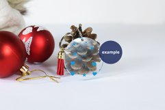 Clear Transparent Keychain Mockup Christmas background, PSD Product Image 2