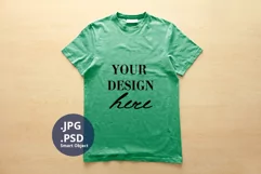 Kelly Green Unisex T-shirt Mockup, PSD Mockup JPG Product Image 1