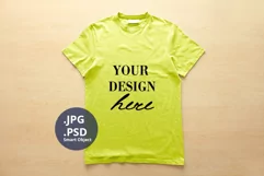 Neon Yellow Unisex T-shirt Mockup, PSD Mockup JPG Product Image 1