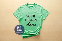Kelly Green Unisex Female T-shirt Mockup, PSD Mockup JPG Product Image 1