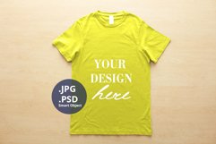Yellow Men T-shirt Large Size Unisex Mockup, PSD Mockup JPG Product Image 1