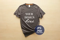Dark Gray T-shirt for Woman Mockup, PSD Mockup JPG Product Image 1