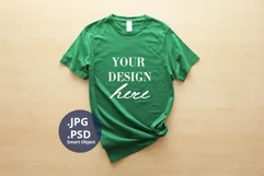Kelly Green T-shirt for Woman Mockup, PSD Mockup JPG Product Image 1