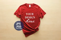 Red T-shirt for Woman Mockup, PSD Mockup JPG Product Image 1