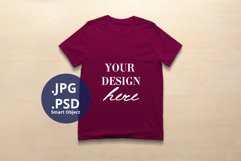 Bella Canvas 3001 T-shirt Mockup Maroon, PSD Mockup JPG Product Image 1