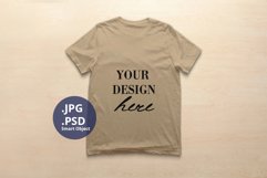 Bella Canvas 3001 T-shirt Mockup Tan, PSD Mockup Product Image 1