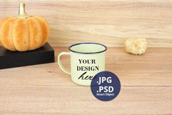 Halloween camping mug Mockup PSD, green camping mug mockup Product Image 1
