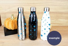Halloween White, Black & Stainless Steel water bottle Mockup Product Image 2