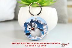 Animal Round keychain sublimation / baby cute penguin png Product Image 1