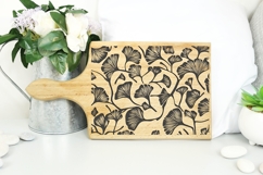 Ginkgo Leaves Engraved. Cutting Board Engraved. Product Image 3