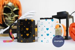 Black & White Halloween Mugs mockup PSD, 2 Two mug mockup Product Image 2