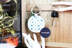White sublimation Halloween Keychain mockup with Skull Product Image 2