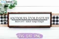 Antiques Sign, Farmhouse SVG, Wood Sign SVG Product Image 1
