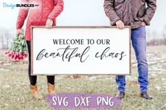 Welcome to Our Beautiful Chaos SVG, Family Sign SVG Product Image 1