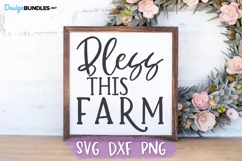 Bless This Farm SVG, Farmhouse SVG, Wood Sign SVG Product Image 1