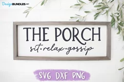 The Porch SVG, Sit Relax Gossip, Wood Sign SVG Product Image 1