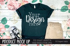 Black shirt on flower background MOCKUP Product Image 1