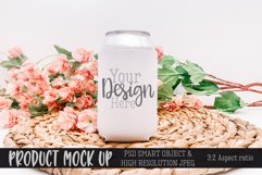 Can cooler with pink flowers MOCKUP Product Image 1