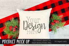 Christmas square pillow MOCK UP | PSD & JPG Product Image 1