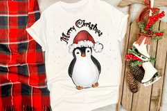 Merry Christmas Penguin Sublimation Design PNG, Penguin SVG Product Image 3