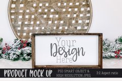MOCKUP | Cozy Christmas Rectangle Sign | PSD & JPG Product Image 1