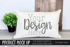 Farmhouse rectangle pillow MOCK UP | PSD & JPG Product Image 1