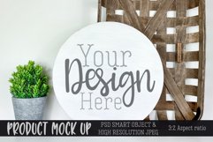 Wood Round sign farmhouse MOCKUP Product Image 1