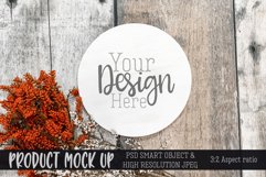MOCKUP round wood sign autumn | PSD & JPG Product Image 1